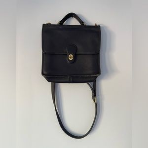 COACH Geniune 9927 Willis Black Leather Messenger Shoulder Crossbody Bag
